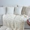 Chenille Chunky Knit Blanket Throw (40×50 Inch), Handmade Warm & Cozy Blanket Couch, Bed, Home Decor, Soft Breathable Fleece Banket, Christmas Thick and Giant Yarn Throws, Cream
